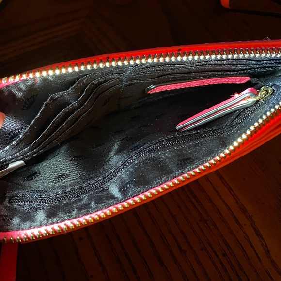 Juicy Couture Wristlet Neon Fluorescent Pink Purse Bag EUC - Picture 7 of 7